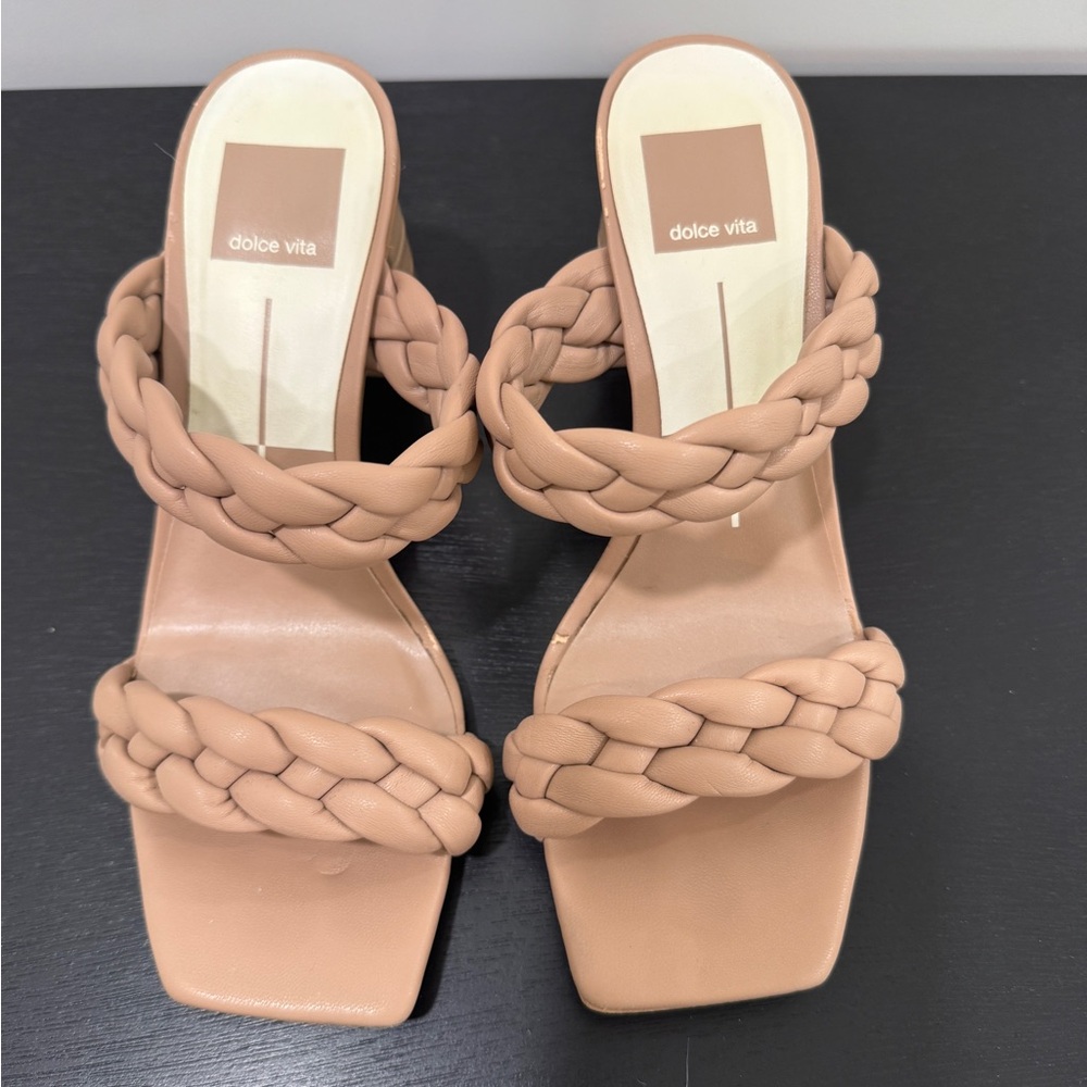 Dolce Vita Braided Heels - Cafe - Size 6.5